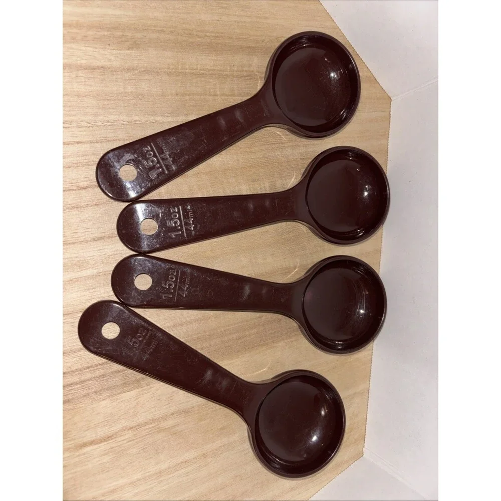 Lot of 4 Carlisle 492201 Measure Miser 1.5 Oz. Portion Control Spoon 44ml Brown
